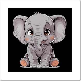 Cute Baby Elephant Posters and Art